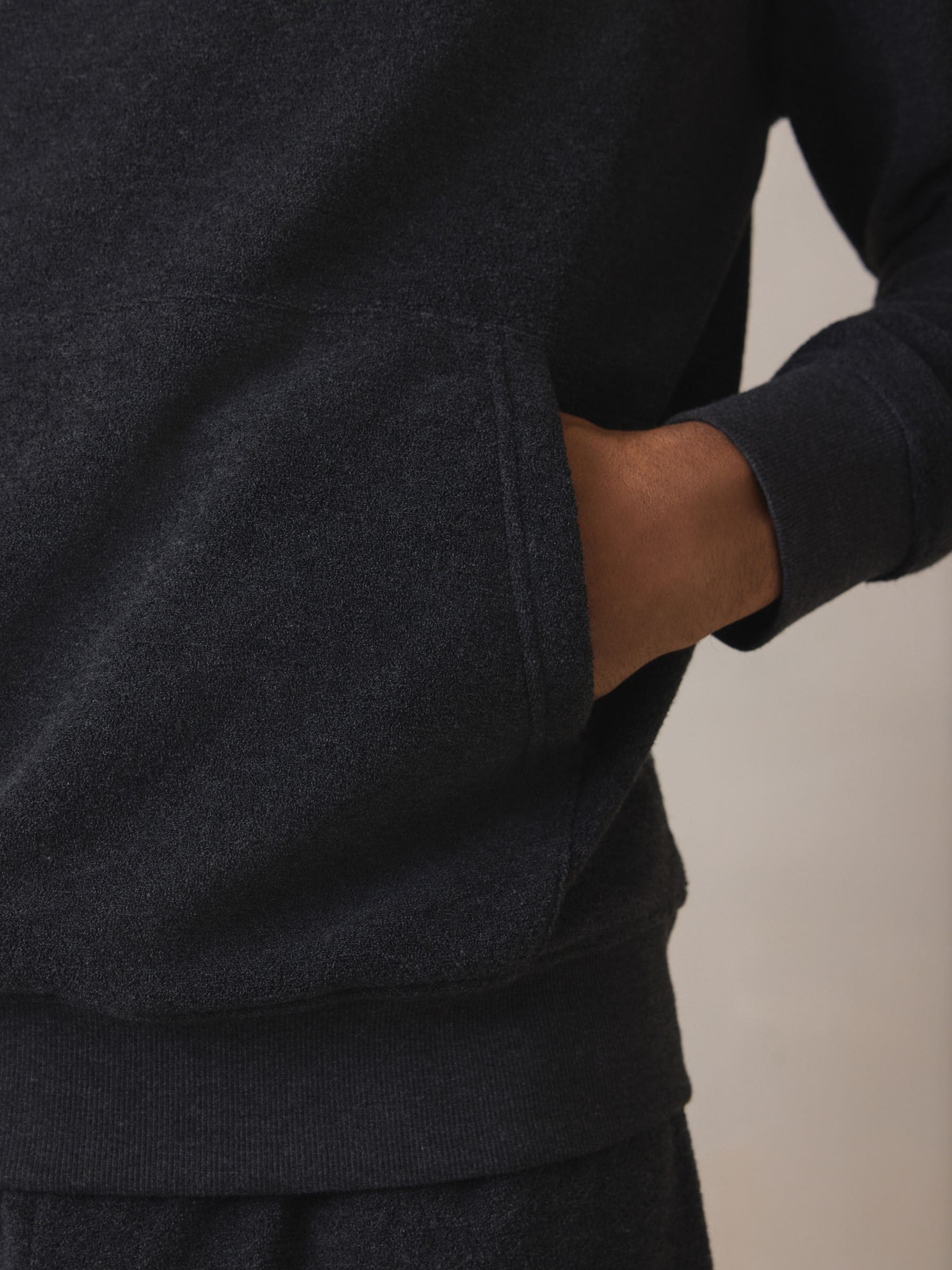 Antraciet - Hooded Towelling Pyjamas Set