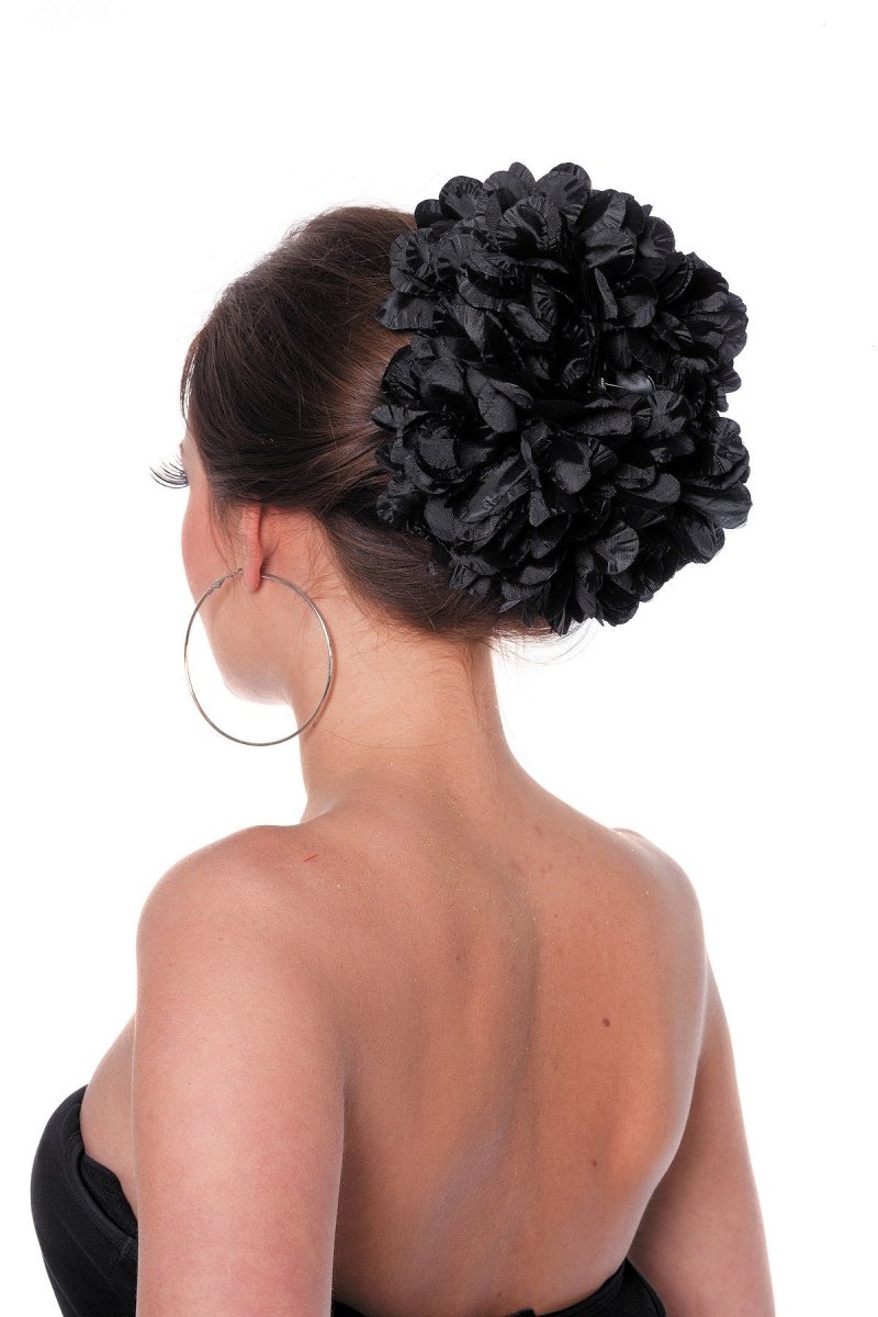 Bloem Haarclip Zwart