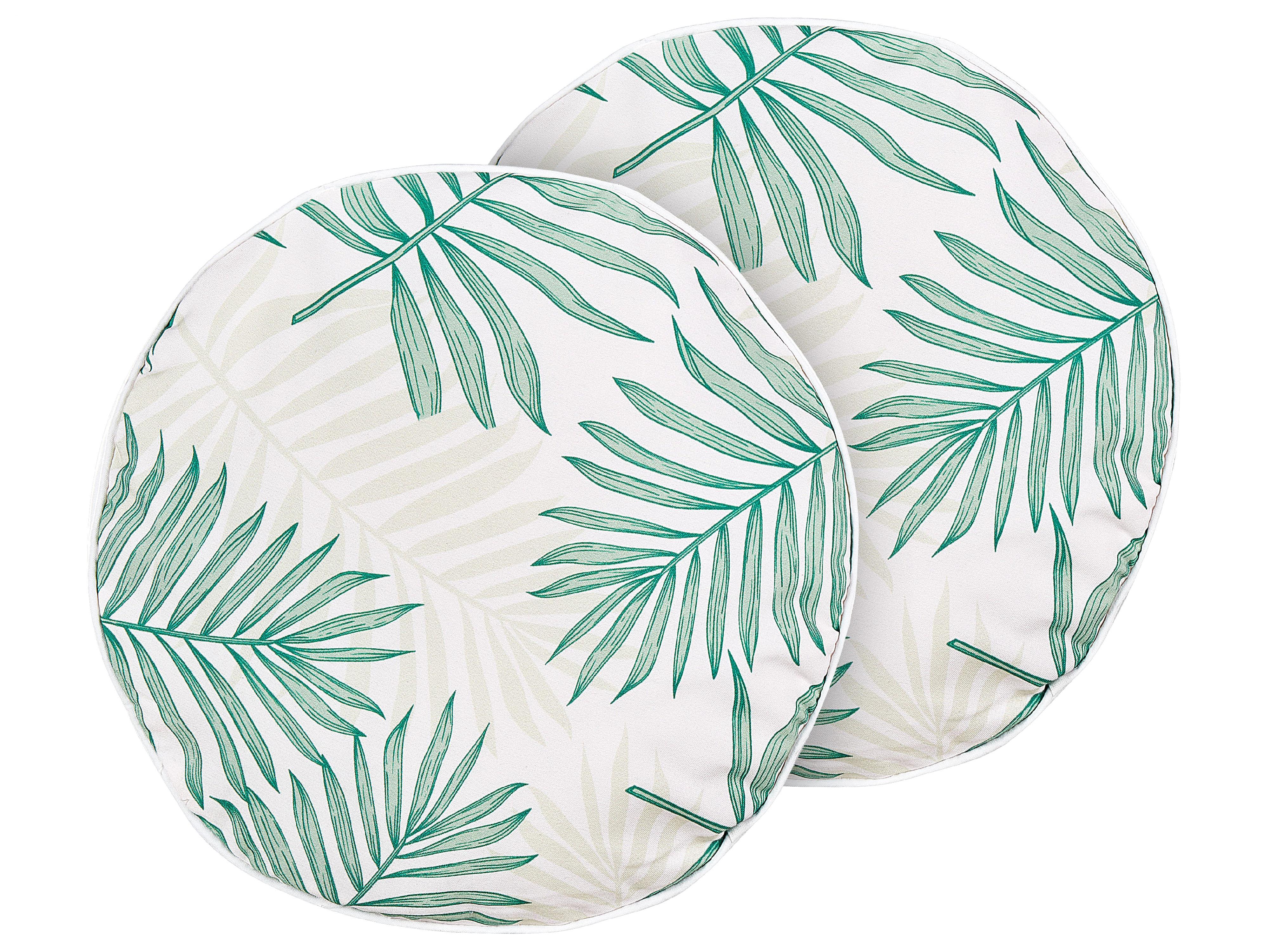 Set van 2 tuinkussens POGGIO bladpatroon 40 x 40 cm Groen