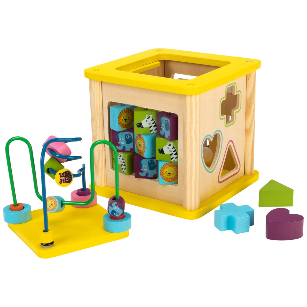 Eichhörnchen-Spiel-Sortier- und Spiel-Aktivitätswürfel aus Holz