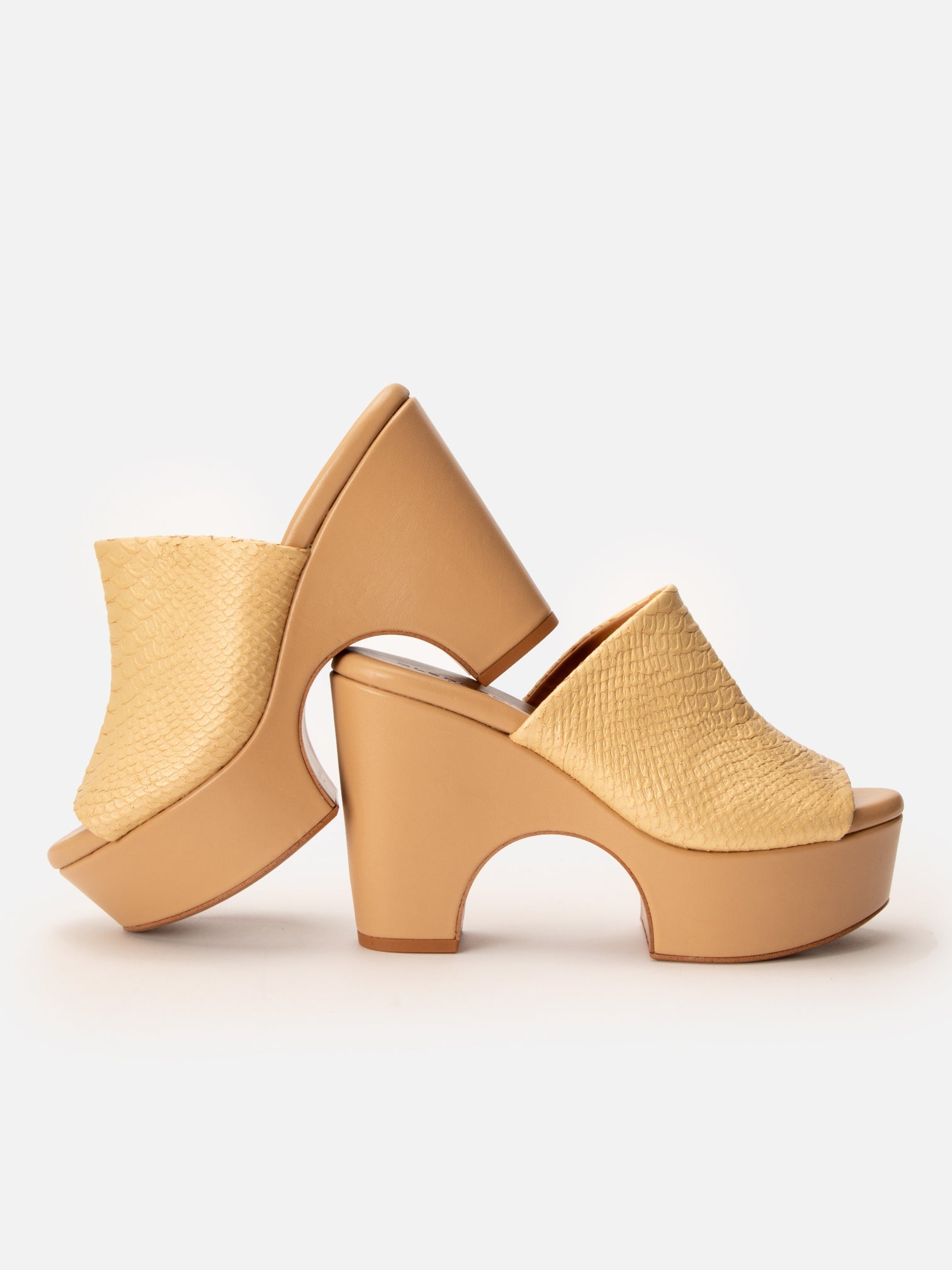 MULES - VERA, snake-effect nude