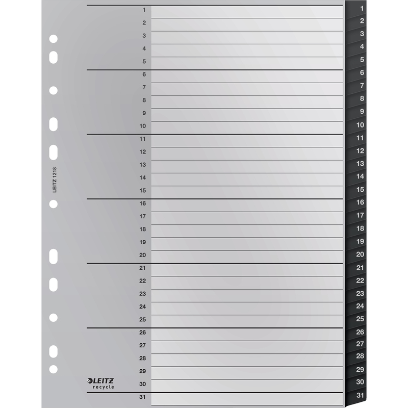 Leitz Register Recycle, A4, 1-31