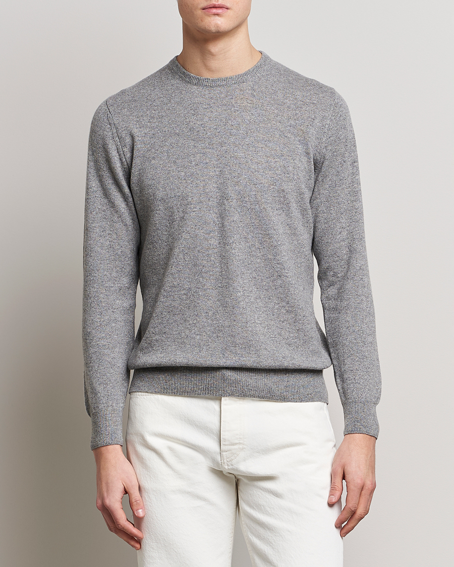 Piacenza Cashmere Cashmere Crew Neck Sweater Light Grey