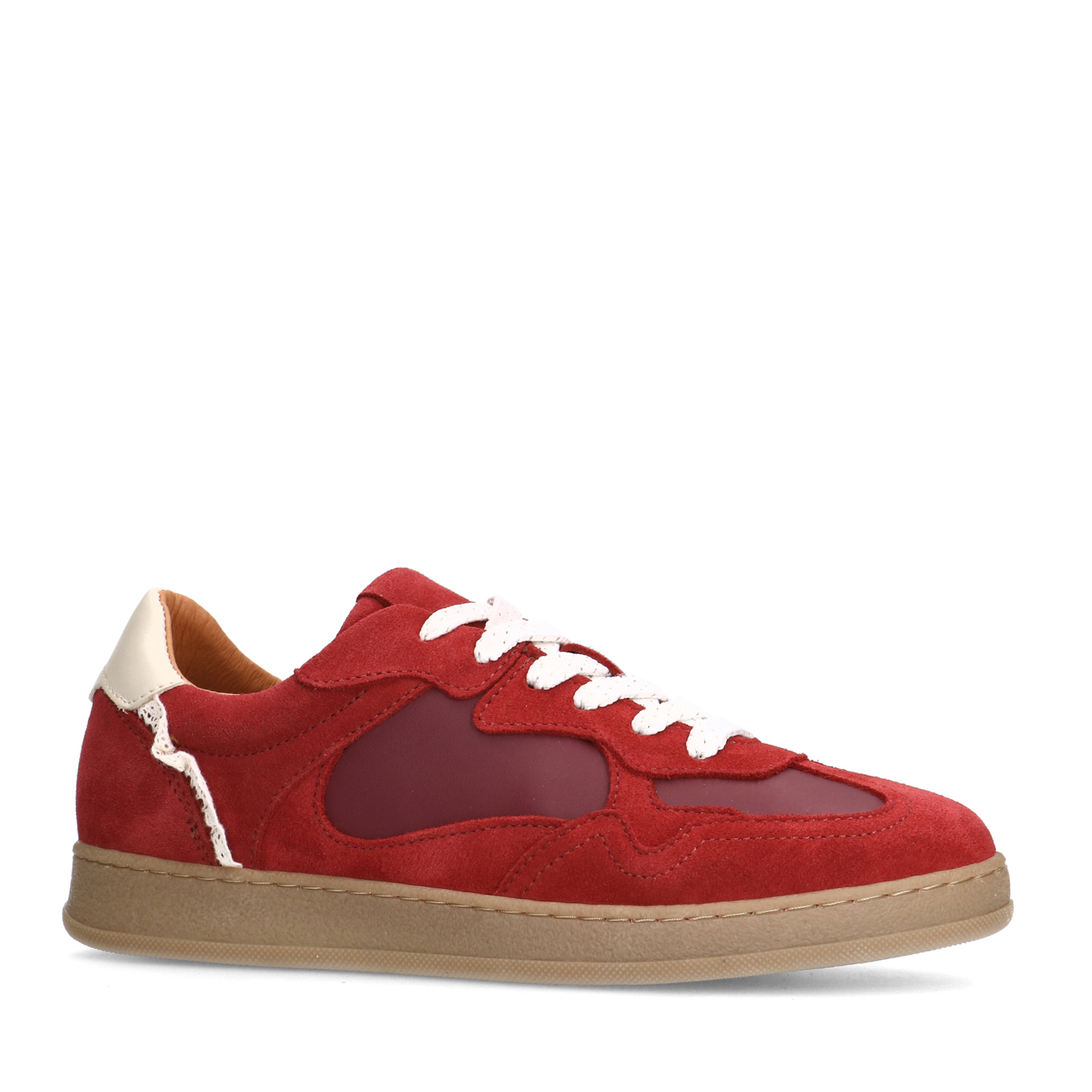 Rode suède sneakers