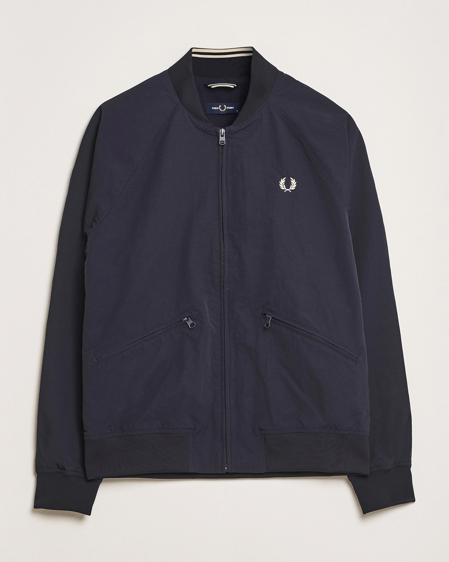 Fred Perry Textured Tennis Bomber Jacket Navy