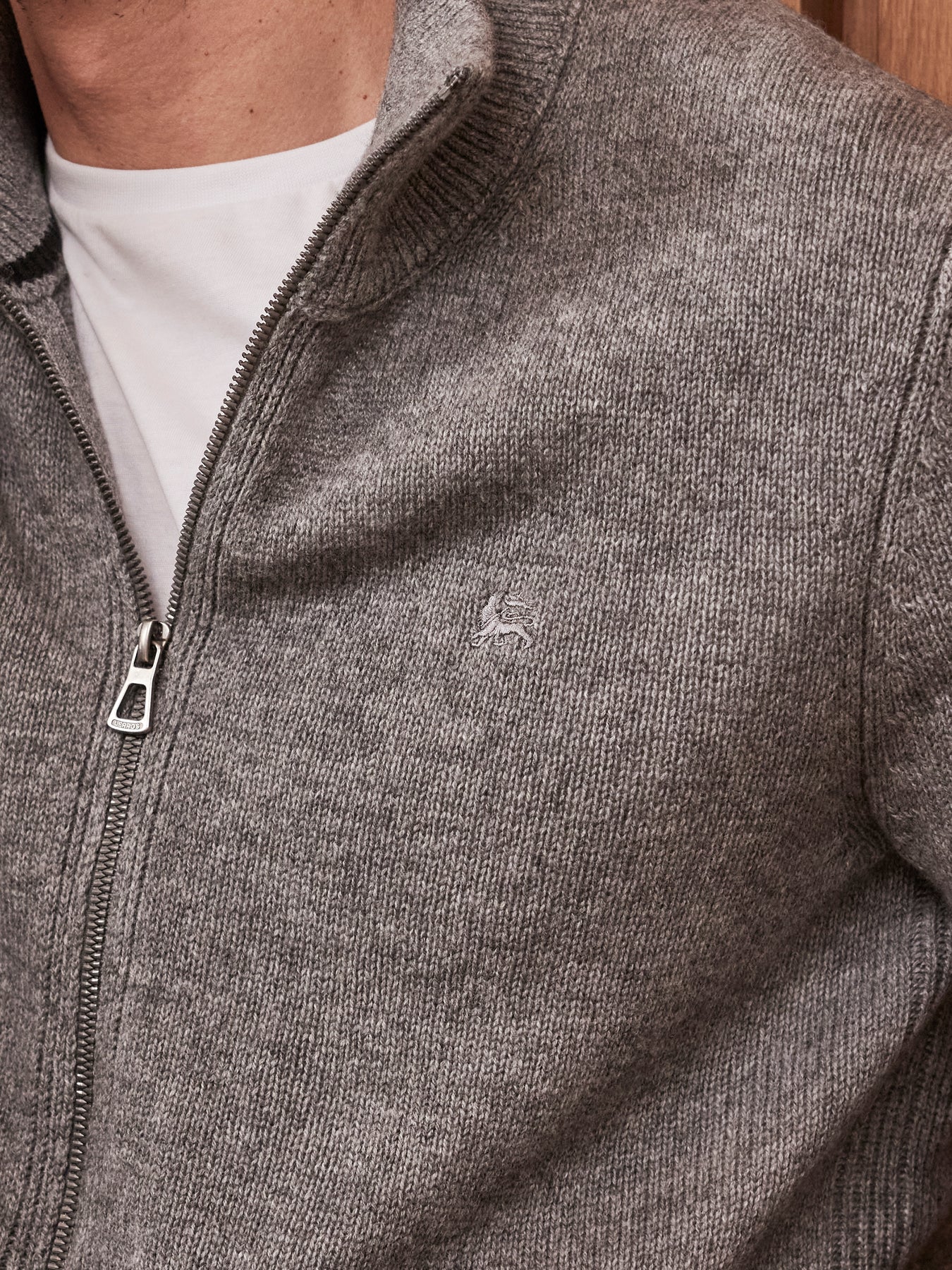 Schurwoll-Strickjacke mit Kaschmiranteil