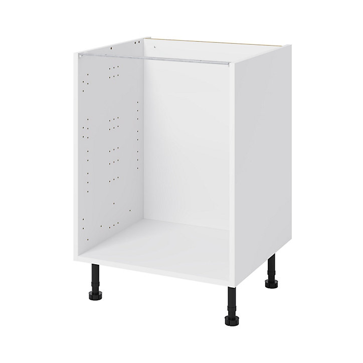 Meuble bas de cuisine avec 1 tiroir et 2 casseroliers GoodHome Stevia blanc brillant L. 60 x H. 72 cm