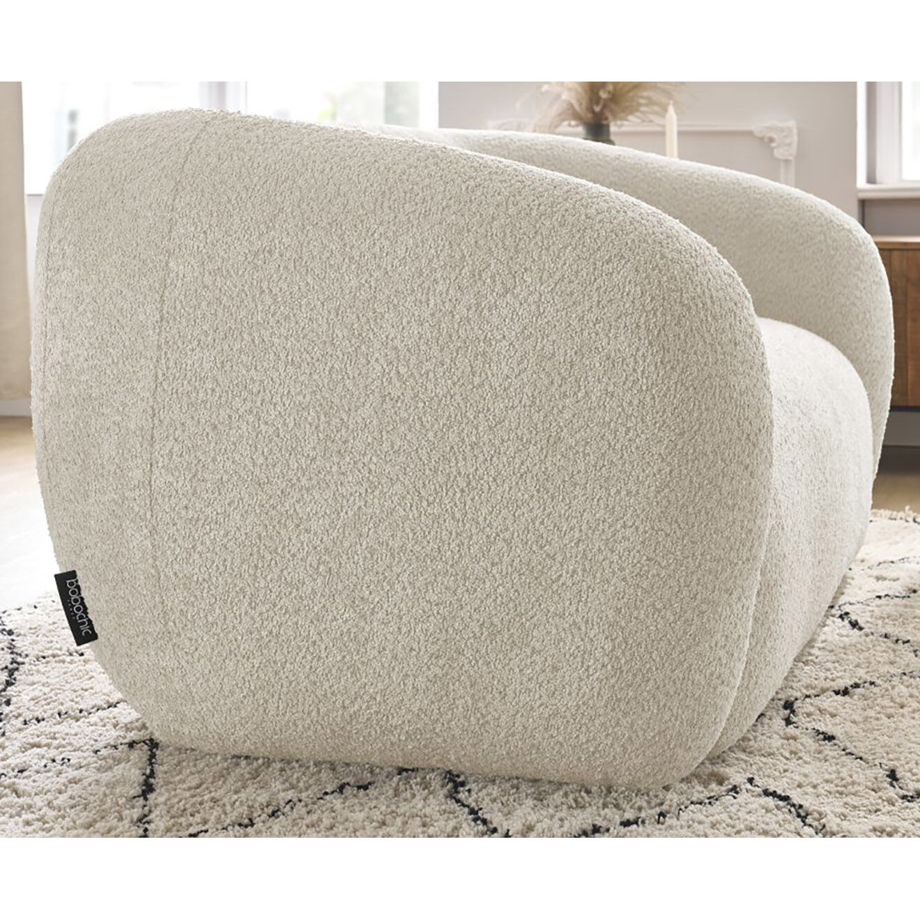 Bobochic Canapé 2 places celine bouclette beige - 160x87x70 cm
