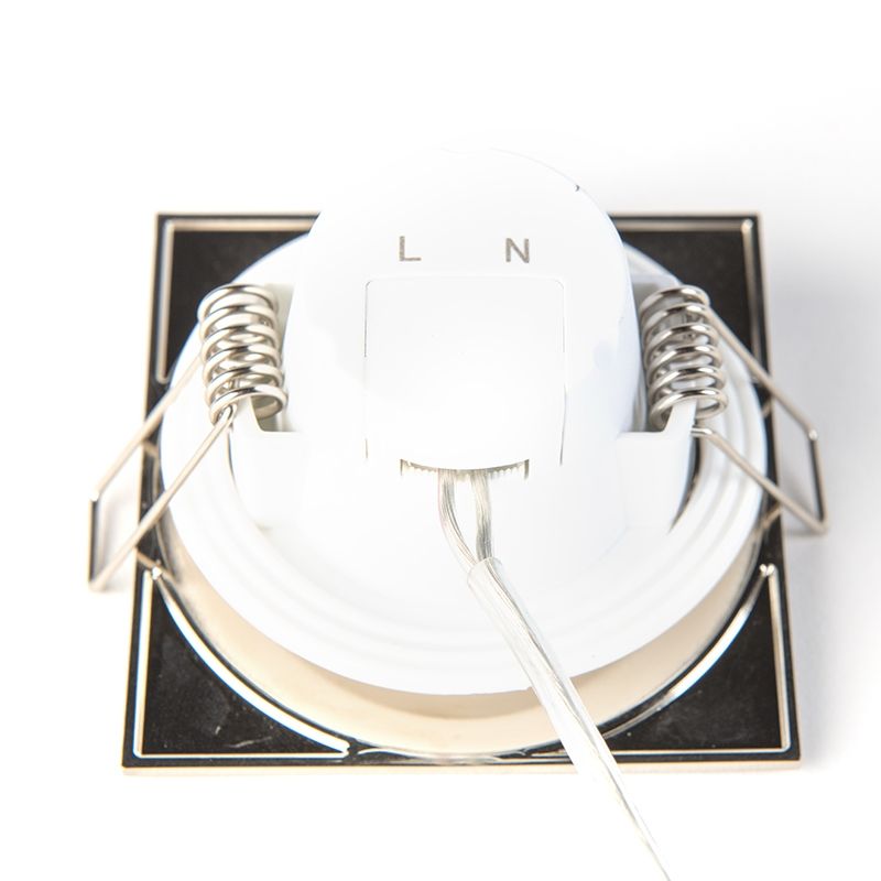 Set van 3 inbouwspots vierkant staal incl. LED IP65 - Simply
