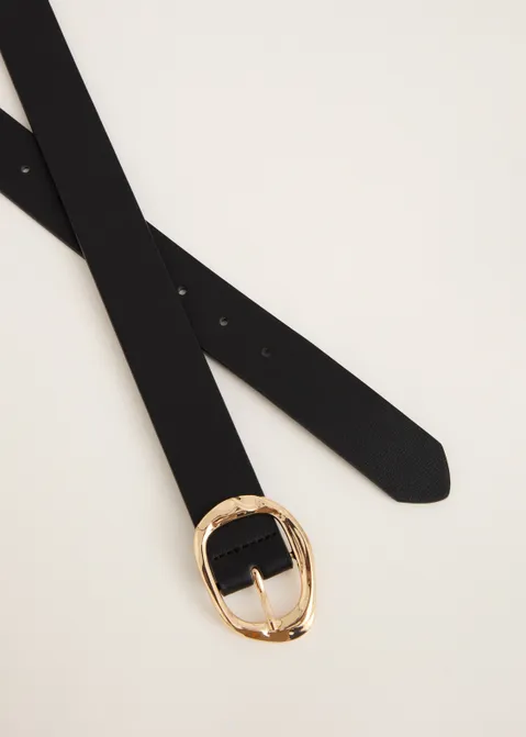 Riem met ovale gesp zwart (ZWART)