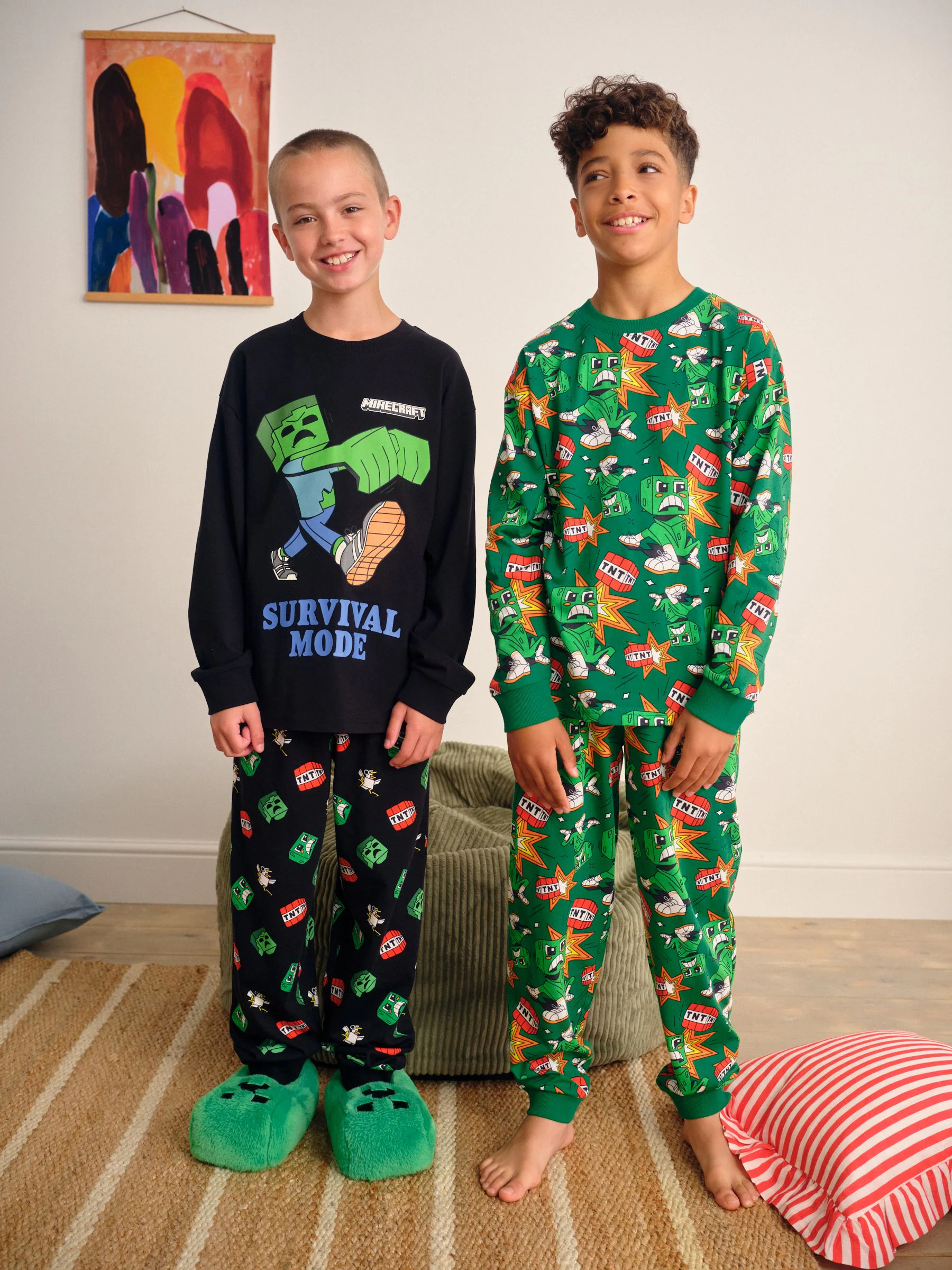 Groen/zwart Minecraft - Licentie Joggingbroeken Pyjama's 2 verpakking (5-16jr)