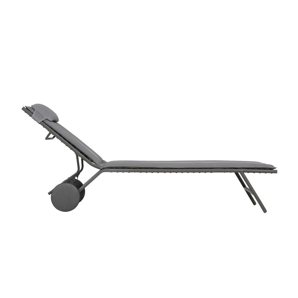 Gepolsterte Sonnenliege Miami II BeComfort® Grau Silver