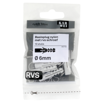 KARWEI Basisplug 6x30mm uni 4x45 RVS 10ST