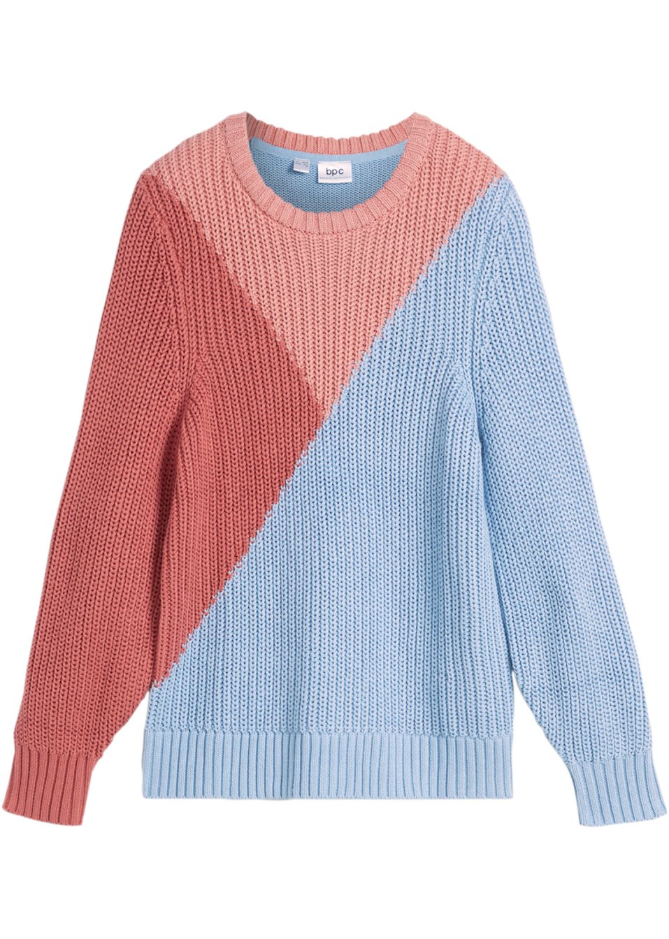 Pull en maille fille avec color block
