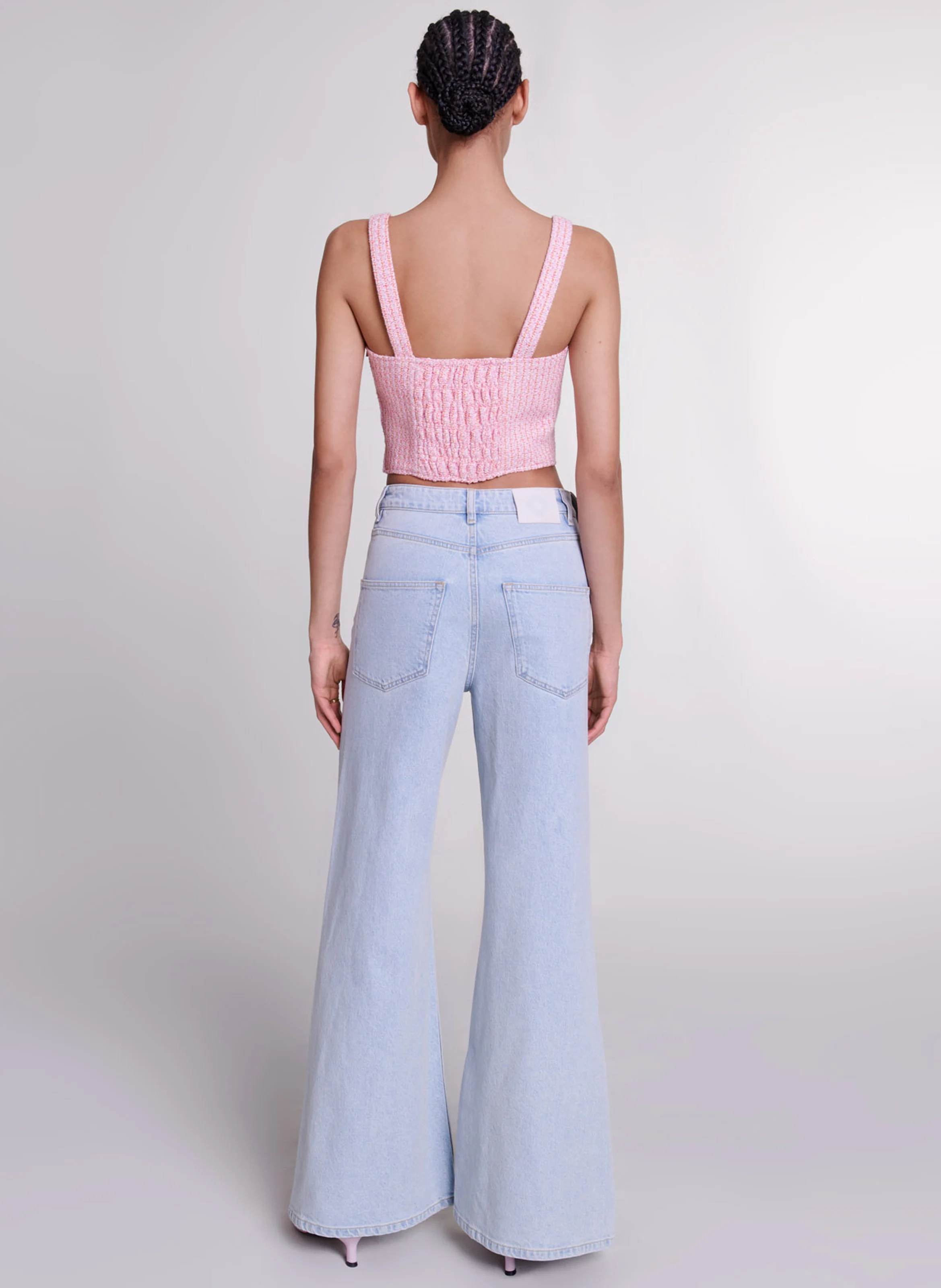 Jean patte d'eph en coton mélangé | Bleu