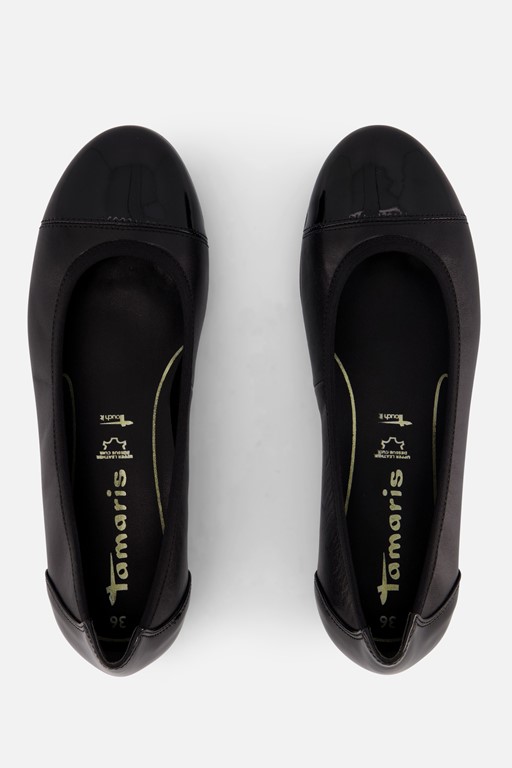 Tamaris Ballerina's zwart Leer