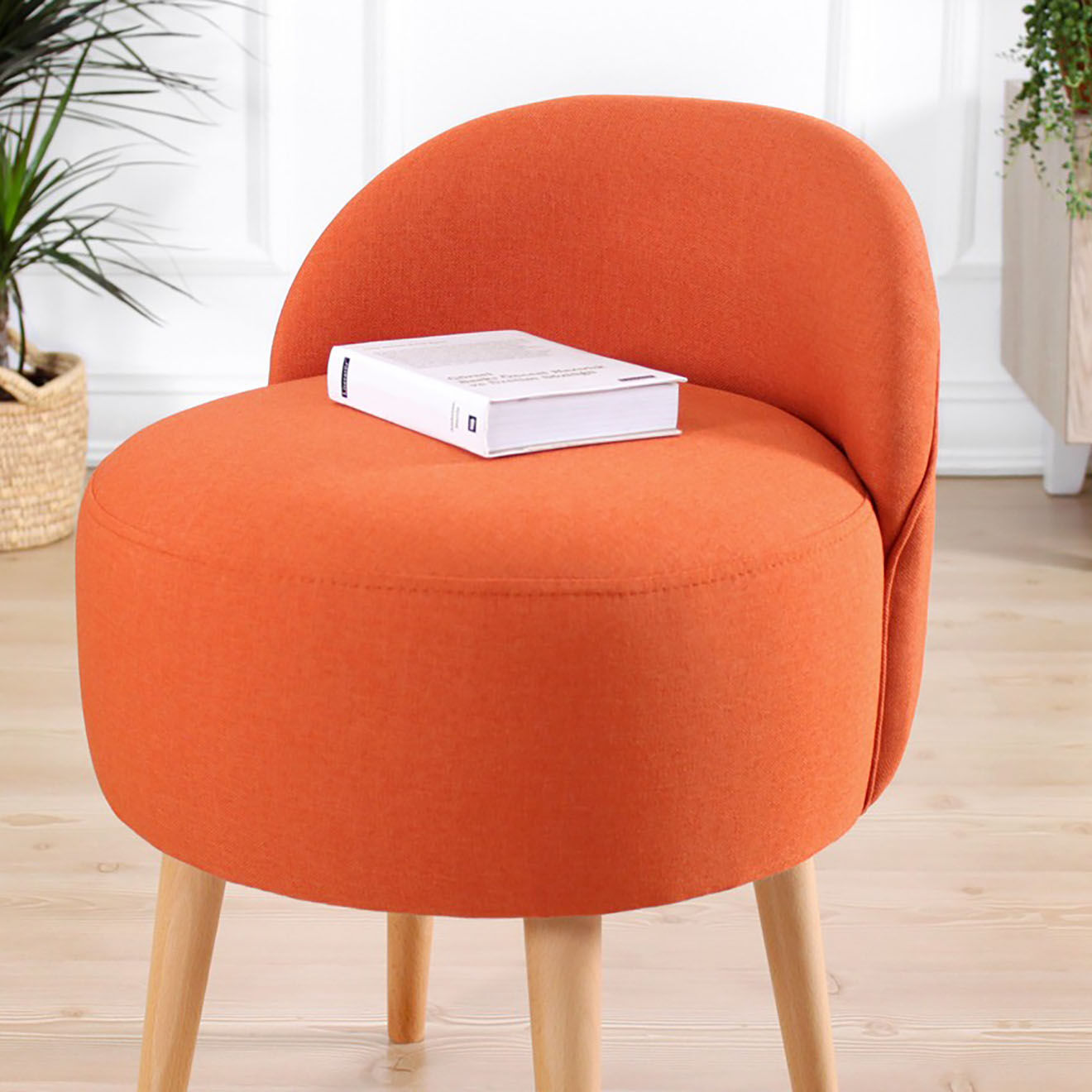 Homitis Chaise pouf Corvile orange - 64x48x42 cm