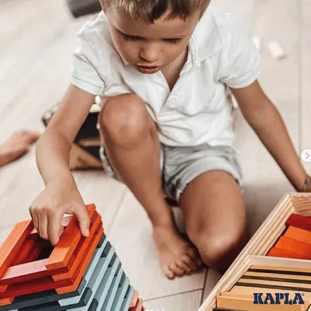 KAPLA® 100er Box Octocolor 8 Farben Pinienholz Baukasten Holzbausteine