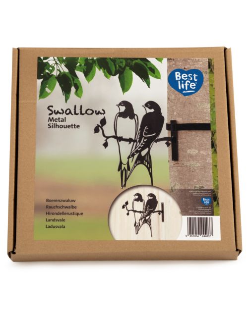 Wildbird Metal Bird Boerenzwaluw - Tuindecoratie - Zwart