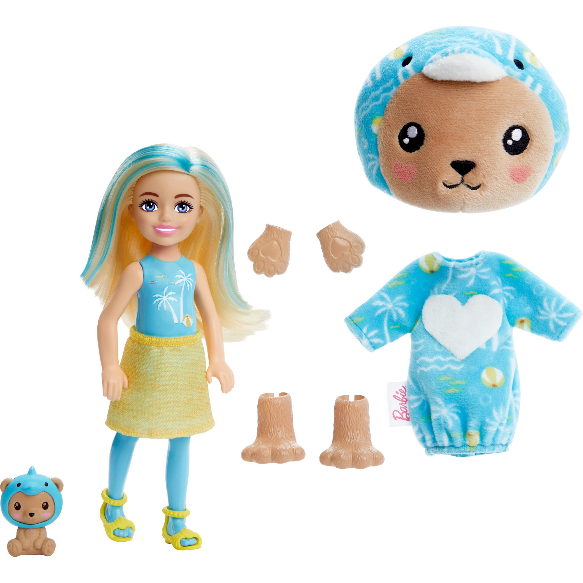 Mattel Puppe Barbie Cutie Reveal Chelsea Costume Cuties Serie - Teddy Dolphin