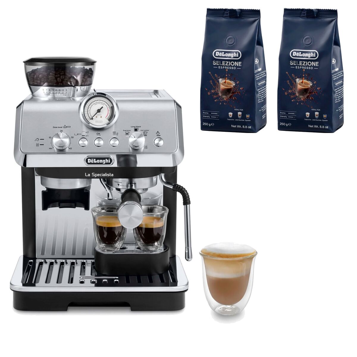 Delonghi La Specialista Arte espressomaskin & 2 poser kaffebønner DLSC600