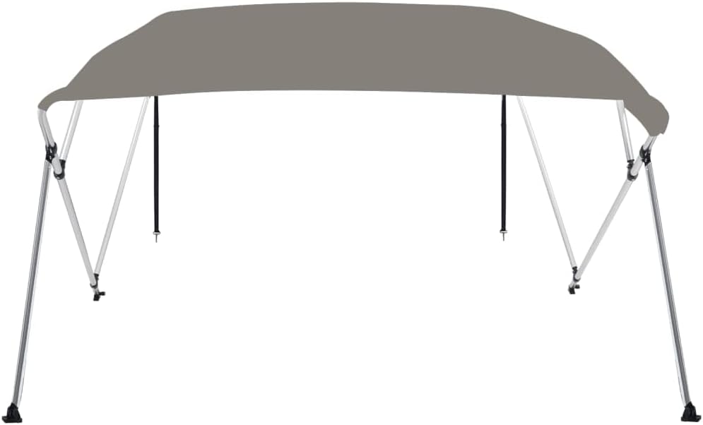 vidaXL 4-Bow Bimini Top, Bootsverdeck 2 verstellbare Nylonriemen, Sonnensegel Sonnenschutz für Boot, Sonnenverdeck Sonnendach, Grau 236x228x127cm