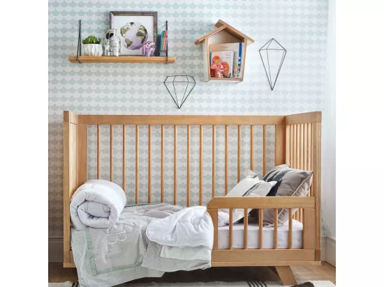Lit évolutif bébé 70x140 cm bois massif bois naturel KYOTO