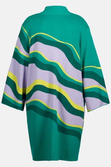 Strickjacke, grafisches Design, Kelchkragen