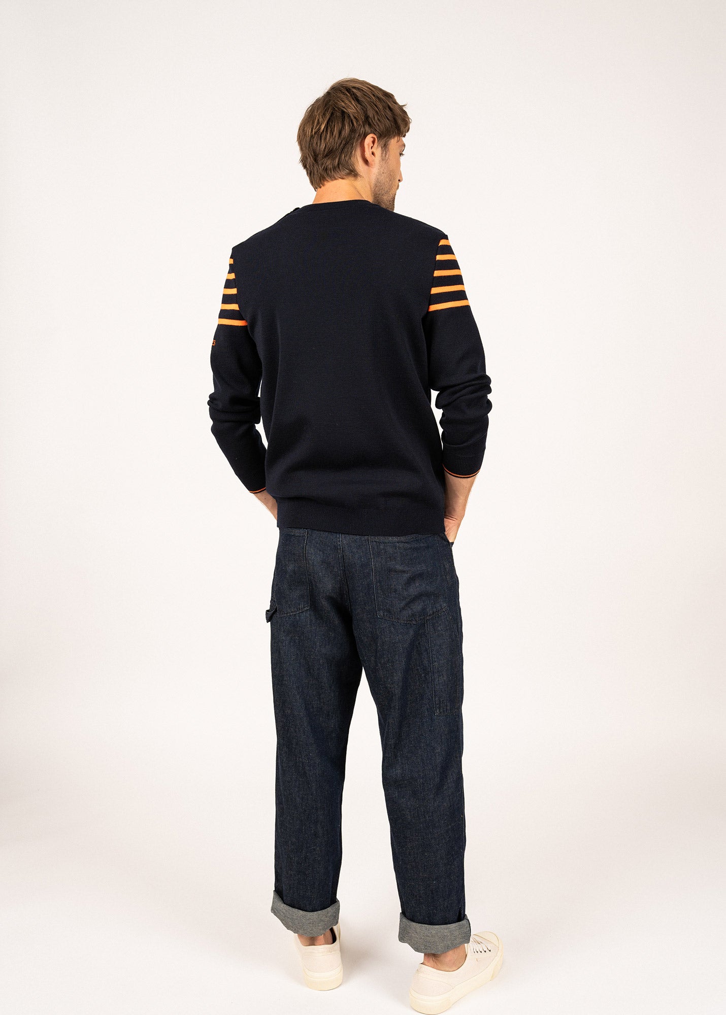 Pull marin Sablons à empiècement rayé épaule