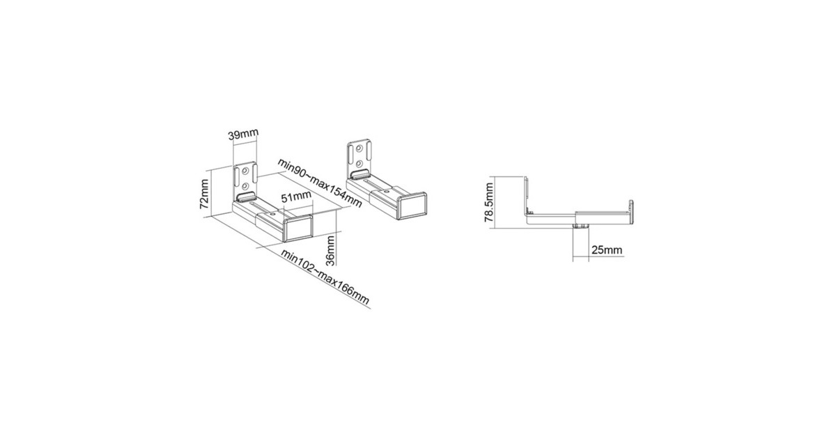 NeomountsAWL29-550BL1 Soundbar steun bevestiging  (Zwart)