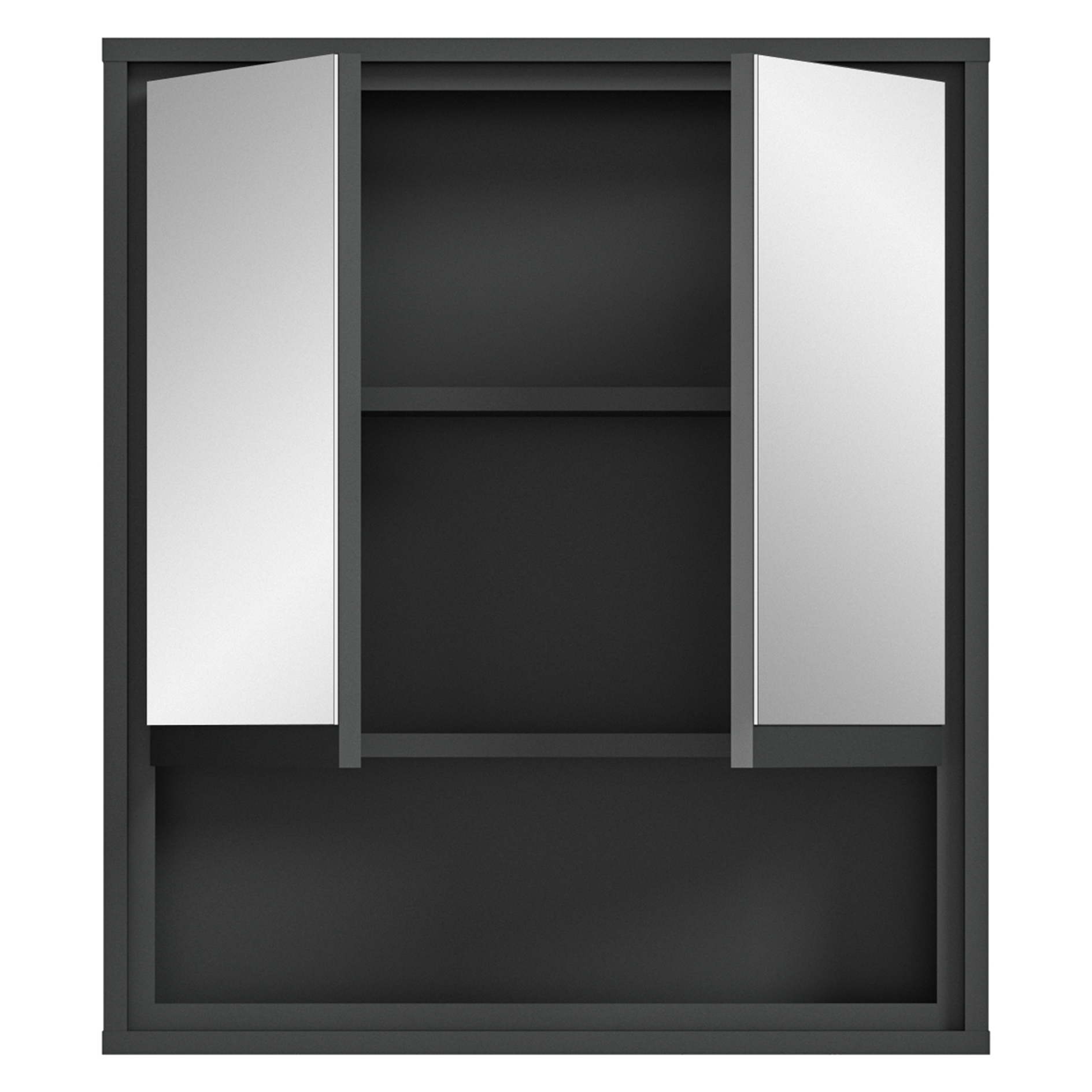 Spiegelschrank JARU - anthrazit - 60 cm breit
