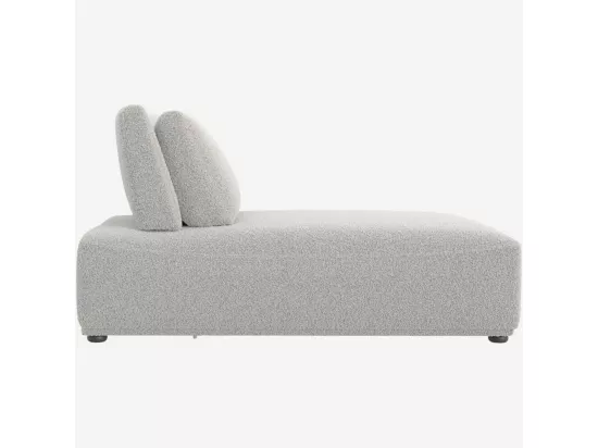 HABITAT - Méridienne en tissu bouclette avec dossier avance-recule - Gris perle - Rudolf