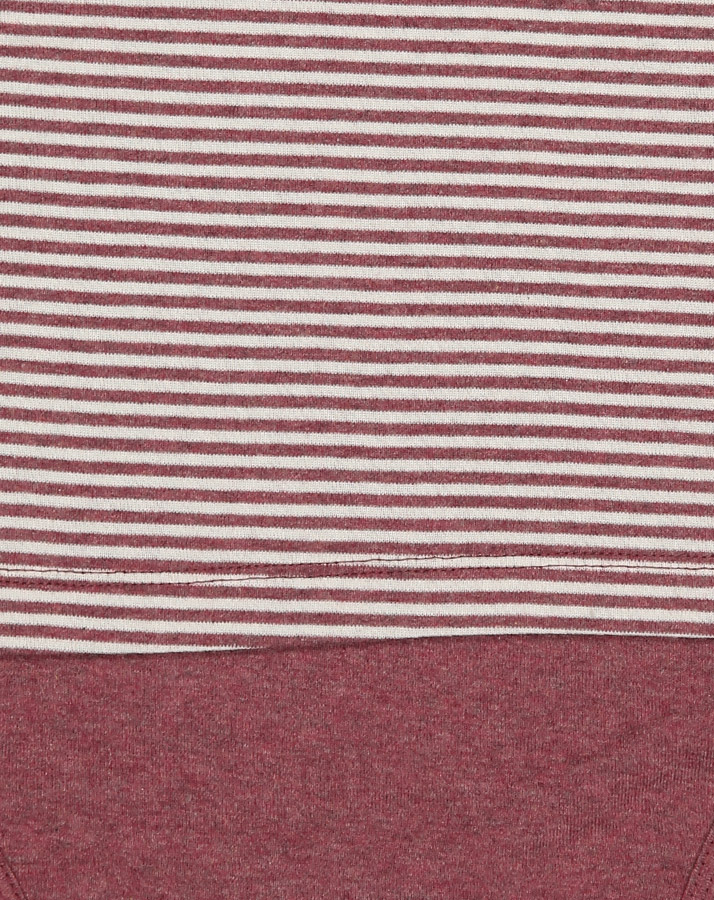 Kurzarm-Bodyshirt KUTAY gestreift in bordeaux melange