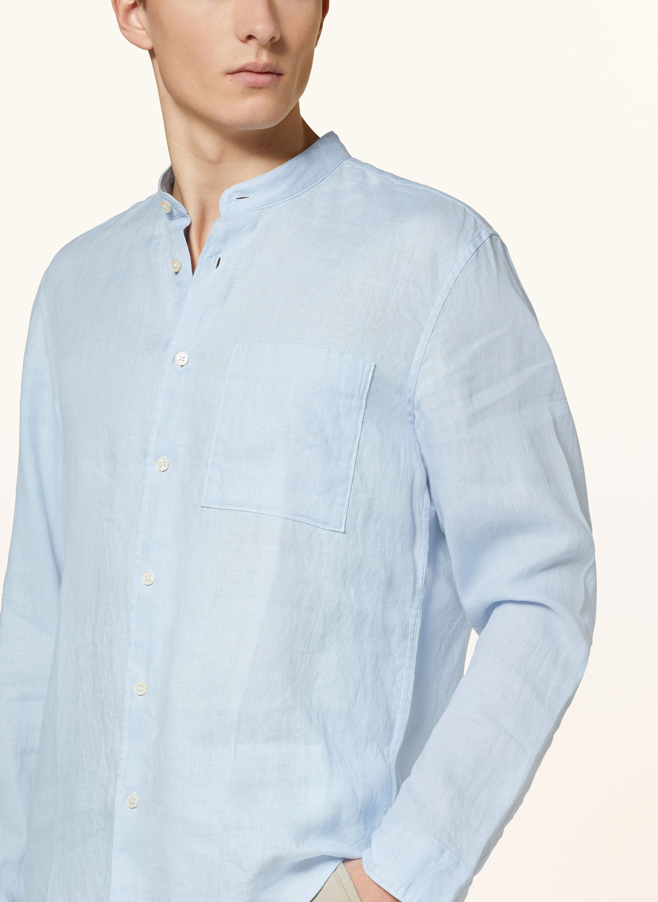 Marc O'Polo Leinenhemd Regular Fit mit Stehkragen