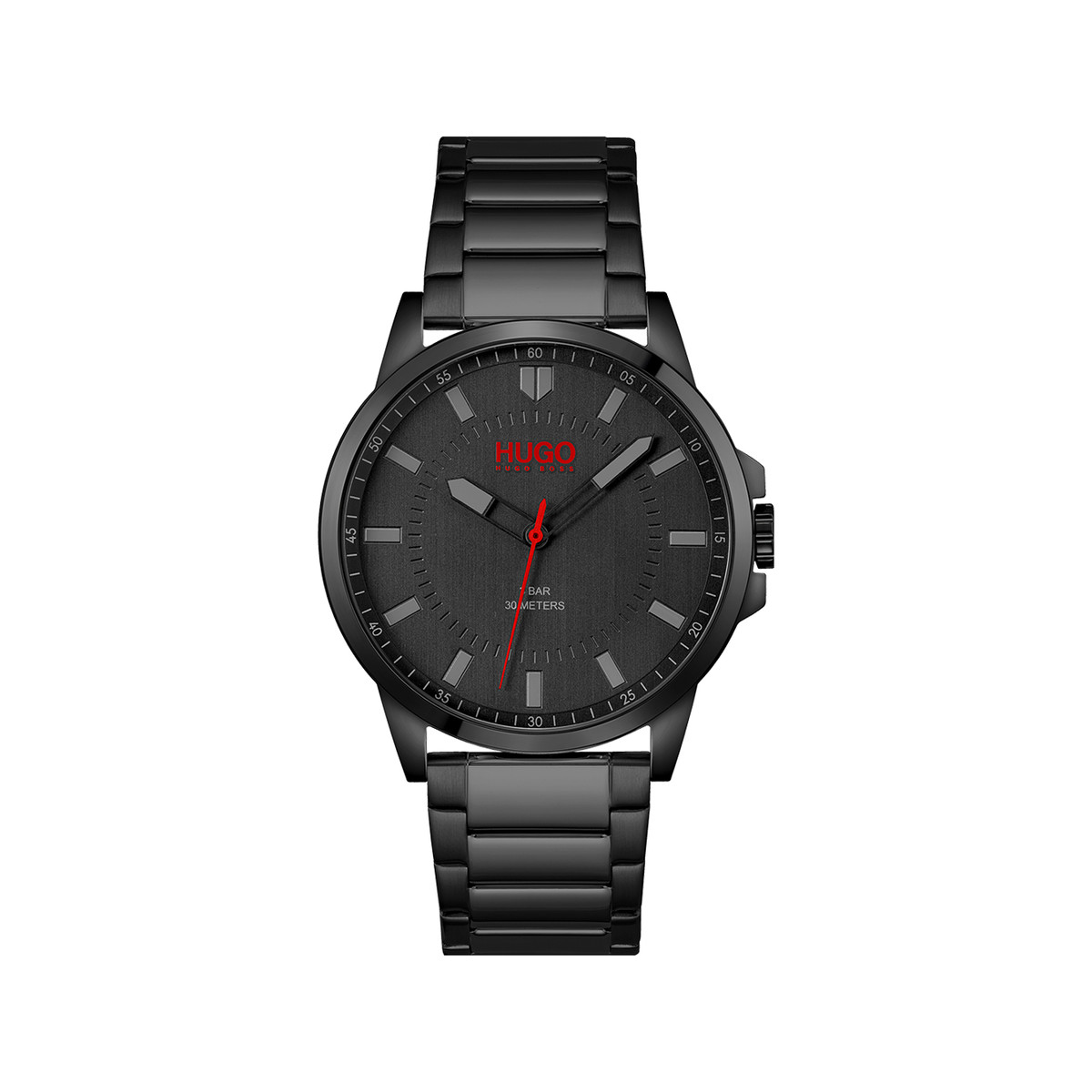 Montre HUGO First homme bracelet acier noir