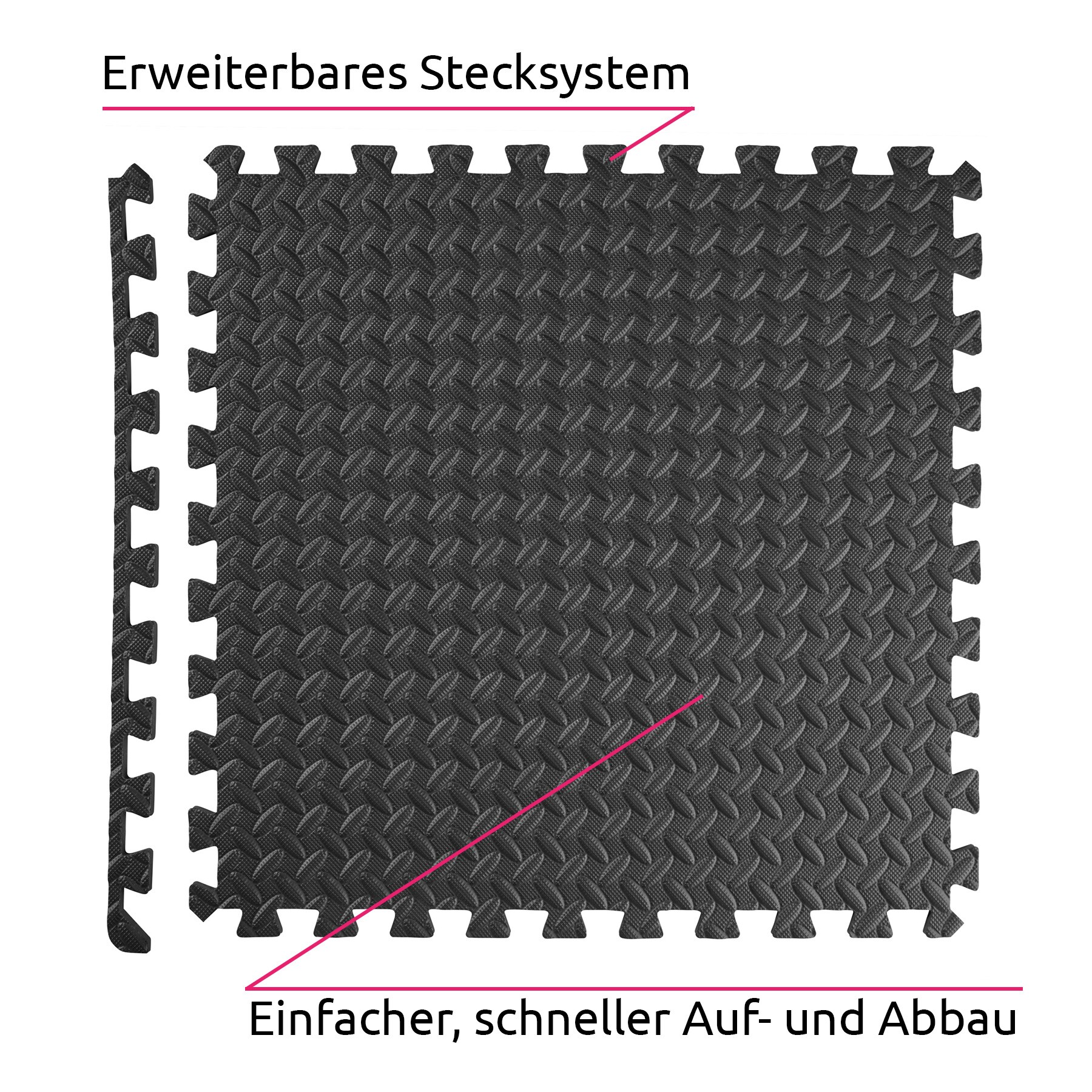 tectake® Schutzmattenset, 8-teilig mit 16 Randstücken, weich und rutschfest, leichte Reinigung und flexibel erweiterbar