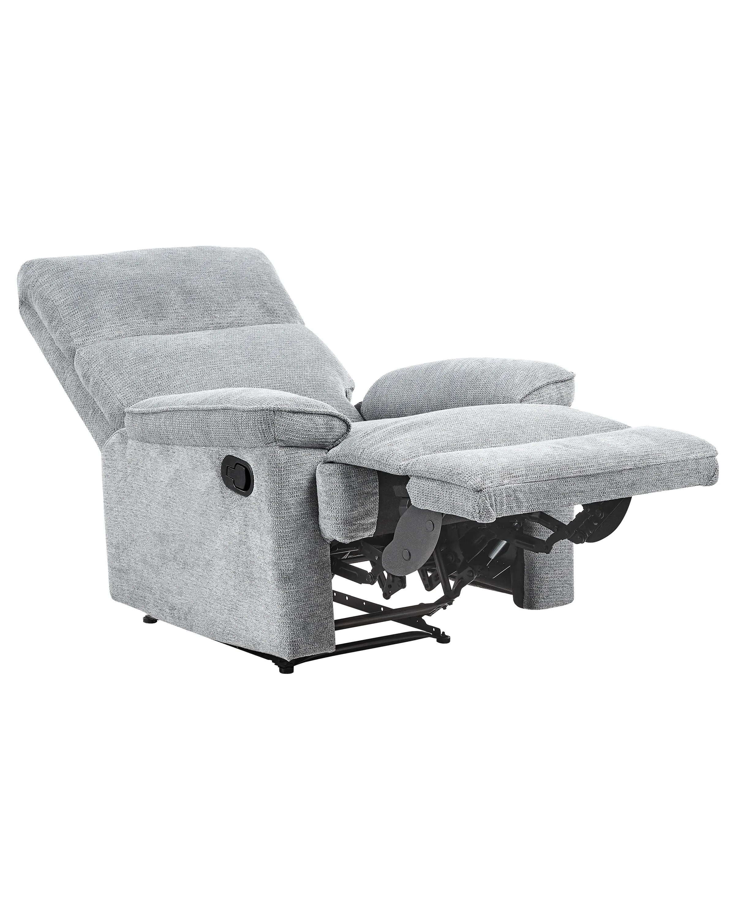 Relaxfauteuil EVERTON inclusief voetensteun Stof Grijs