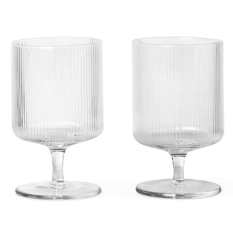 Ferm Living Ripple glas set van 2 Clear