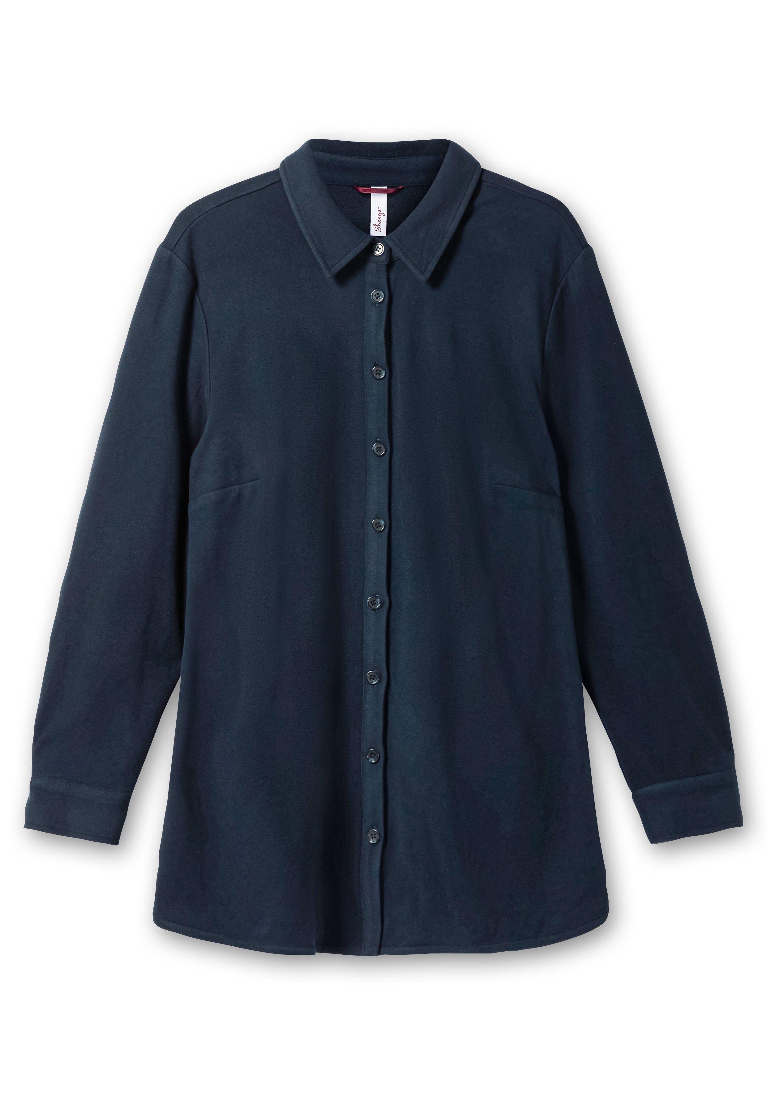 Kuschelfleece-Blusenjacke mit Taschen