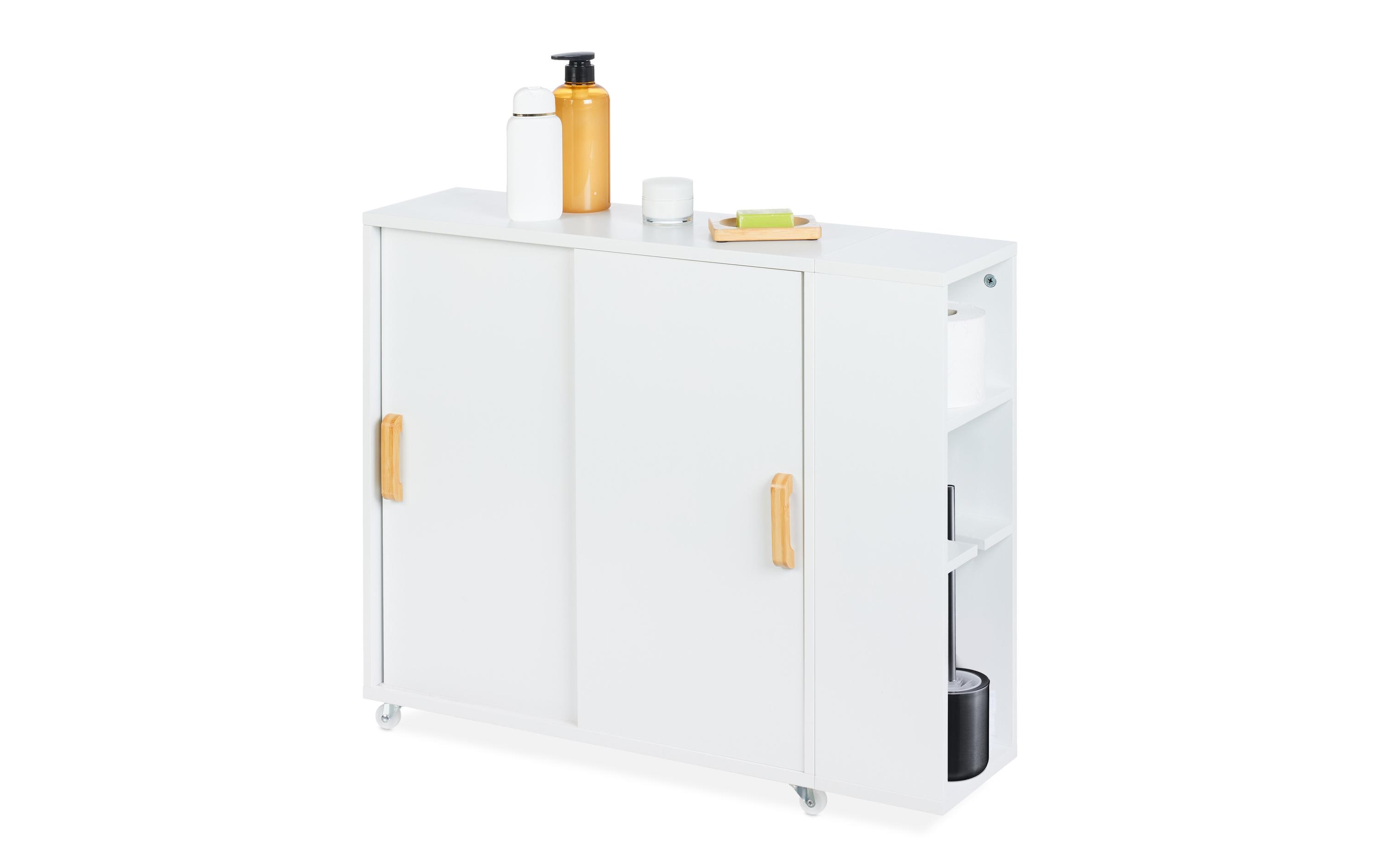 Nischenwagen Weiss, 62 x 19.5 x 64 cmNischen-Ordnungswagen für das Badezimmer
