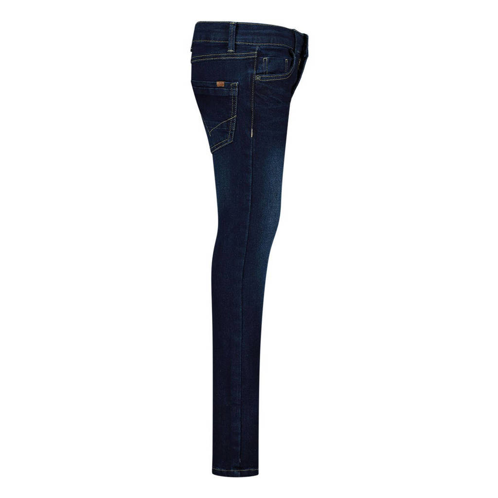 NAME IT skinny jeans NKMPETE met visgraat dark blue denim