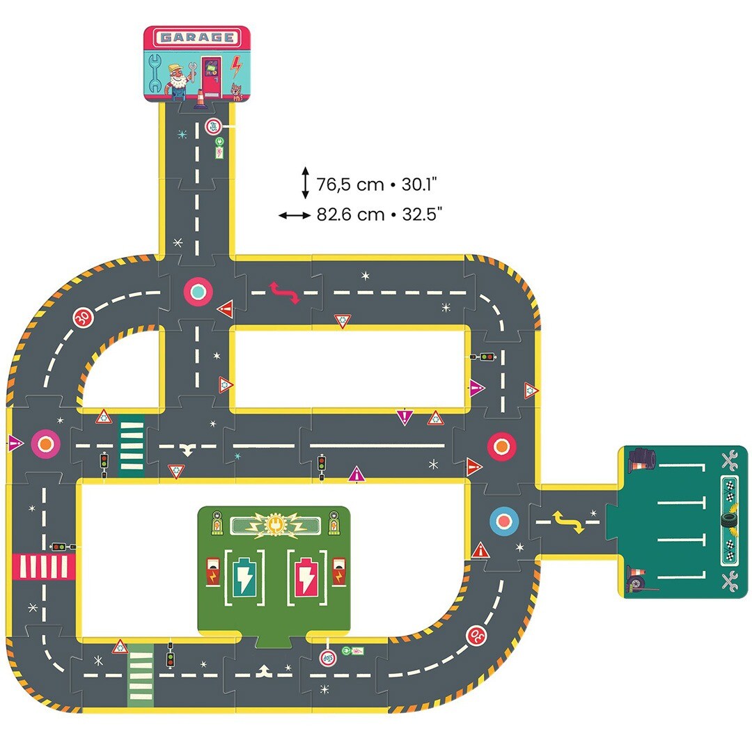 Djeco crazy motors vloerpuzzel autoweg - 26st