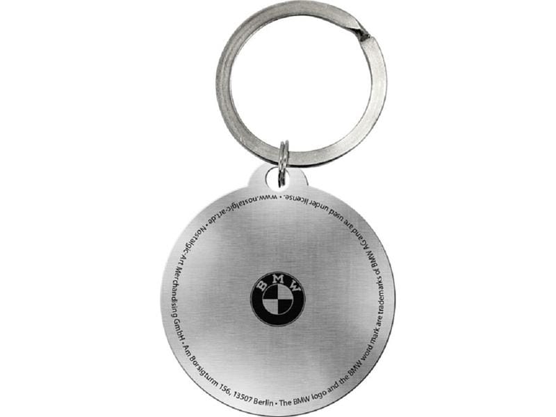 Nostalgic Art Schlüsselanhänger BMW Ø 4 cm, Schwarz/Weiss Anhänger mit BMW Tachometer
