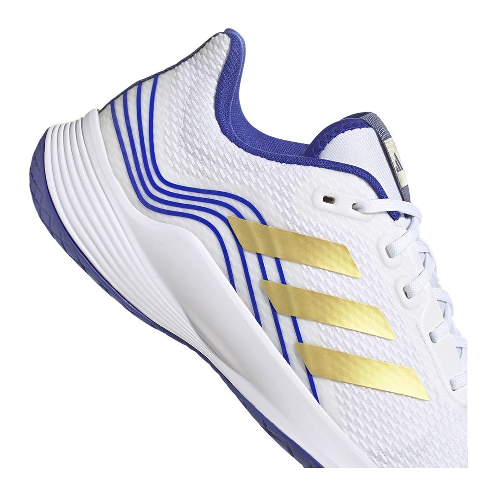 Adidas Performance NOVAFLIGHT PRIMEGREEN - Chaussures volleyball Homme white/gold/lucid blue