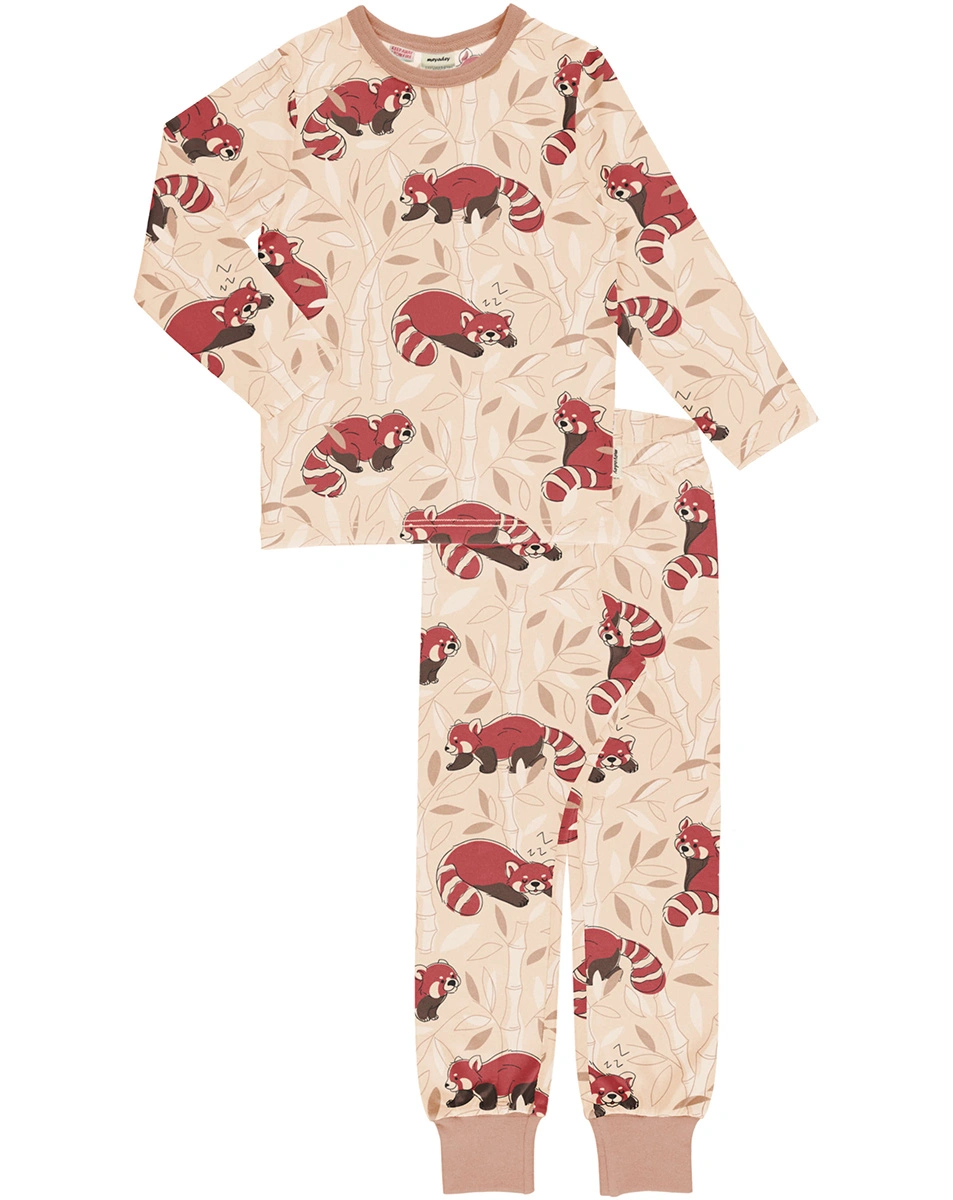 Schlafanzug RED RIDING PANDA lang in beige
