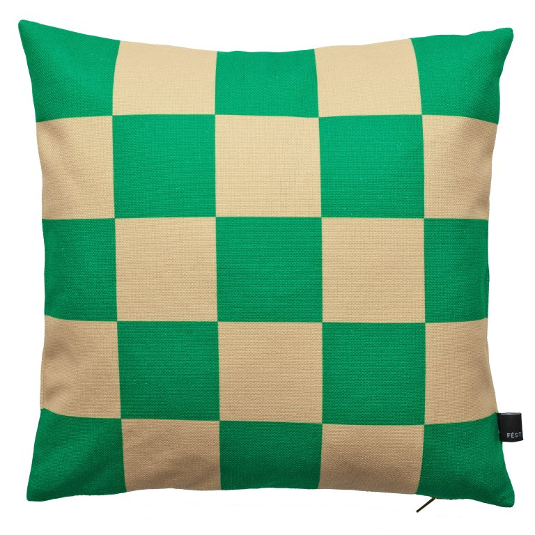FÉST Checks kussen 45x45 Green/Sand