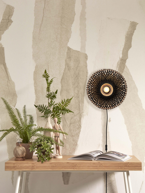 Good&Mojo Kalimantan wandlamp extra small Ø30 zwart