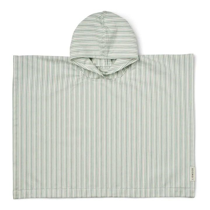Liewood Poncho Roomie en coton bio | Printed Stripe Ice blue/ Creme de la creme