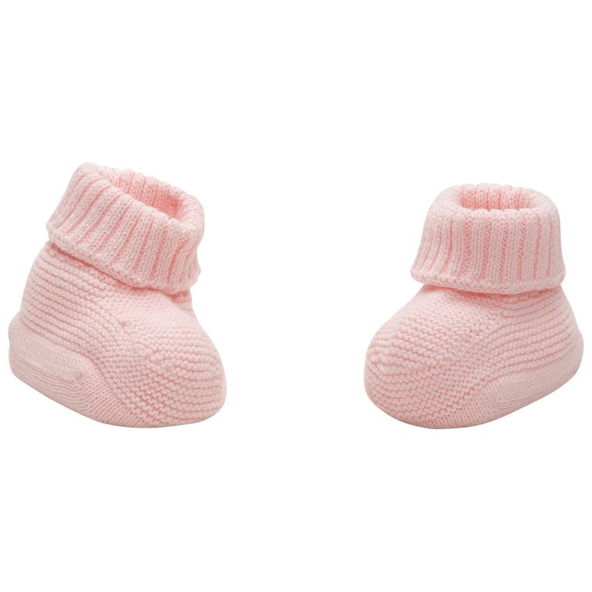 Chaussons unis en coton bio - Rose