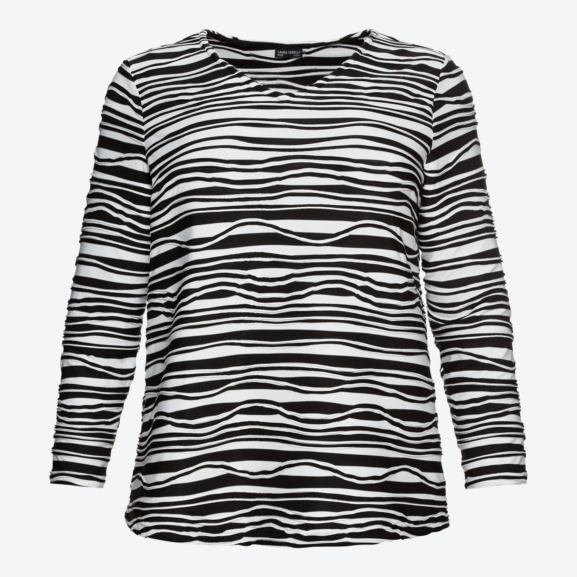 Damen-Langarmshirt mit Wellen-Muster, große Größen